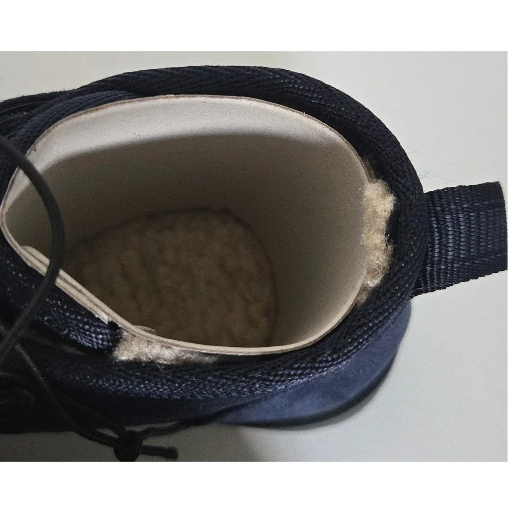 Cat & Jack Magnus Navy Blue Faux Suede Faux Fur Lined Toddler Boots Size 6 NEW